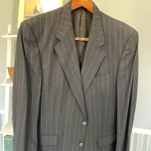 2-Button Charcoal Chalk-Striped Suit